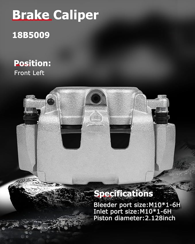 cciyu Front Left Brake Caliper Assembly w/Bracket 18B5009 For Dodge For Dakota 2005-2008,For Dodge For Ram 1500 2006-2008,For Mitsubishi For Raider 2006-2009