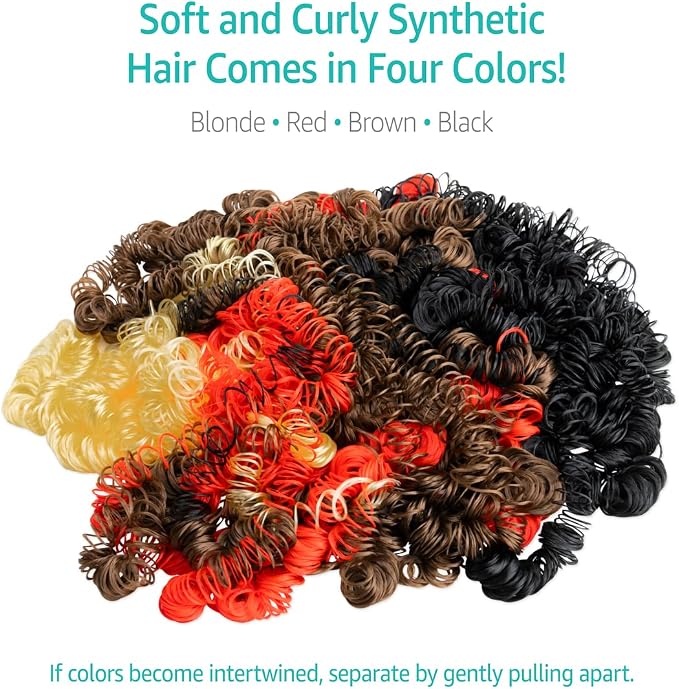 Hygloss 2 oz Curly Doll Hair for Crafts Assorted- Premium Synthetic Hair for - Image 5