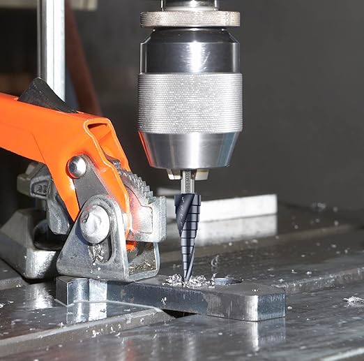 Upgrade M35 Cobalt Step Drill Bit with Ultra TiAIN Coating, 1/8"-7/8" (3PCS) Unibit Step Bit with Double Sprial Flute, 1/4" Hex Shank for Metal, Stainless Steel, Aluminum, Copper, Wood