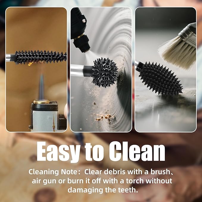 CAELUM 1 Pcs Flame Rotary Burr Kit, 1/8" Shaft, Very Coarse - Woodworking Attachment for Dremel, Foredom, DeWalt, Milwaukee Tools, Carving Burrs for Carving Engraving in Wood, Rubber, Plastic