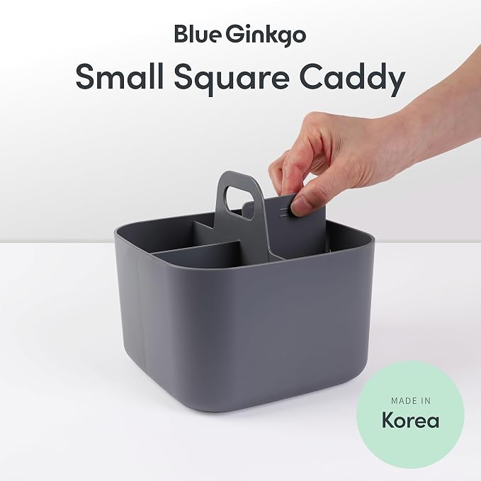 BLUE GINKGO Stackable Organizer Caddy, Dark Grey, Made in Korea | Portable. - Image 2