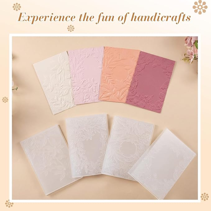 Geiserailie 4 Pcs Embossing Folders 2d/3D Embossing Machine Template Paper Card - Image 5