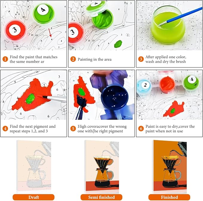 Fountor 6 Pack Paint by Numbers Kit - Image 7