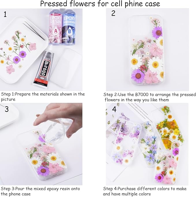 92Pcs Pink Dried Pressed Flowers - Image 5