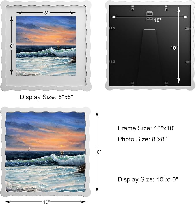 10x10 Wavy Picture Frame With Mat - Image 3