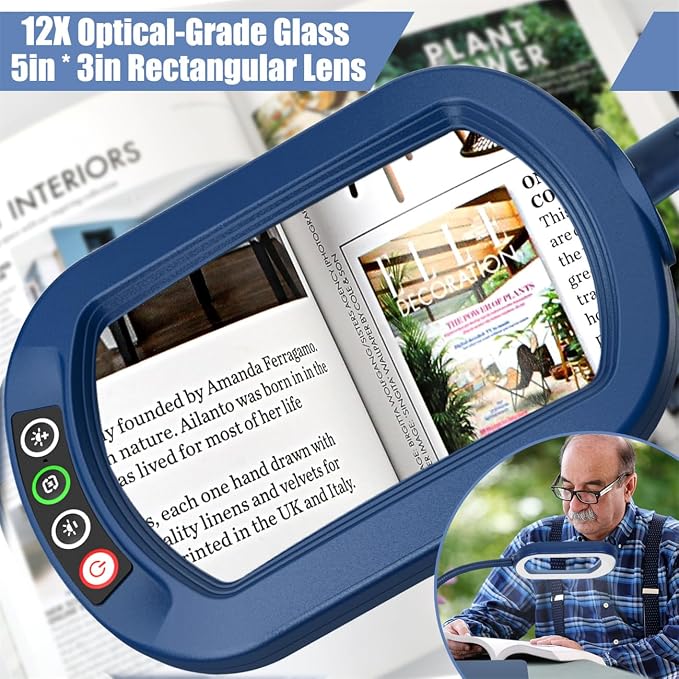 Veemagni 12X Rectangle Magnifying Glass - Image 2