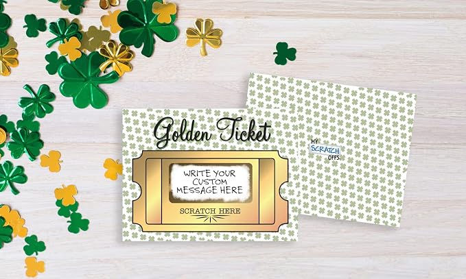 My Scratch Offs 20 Golden Ticket St. Patrick's Day Make Your Own DIY Scratch - Image 6