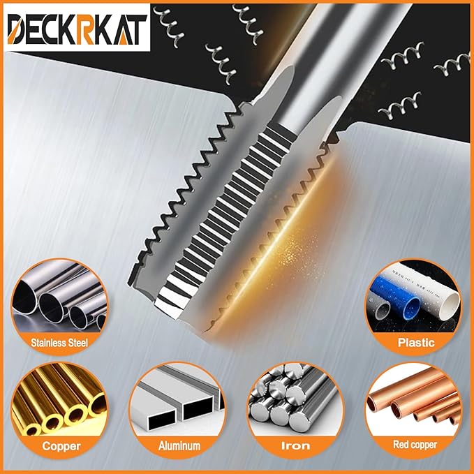 2-Piece NPT Pipe Tap Set, Precision Carbon Steel NPT Tap Set for Clean Accurate Threads, 1" NPT Tap, Perfect for Plumbers Mechanics DIYers, with Durable Plastic Case.