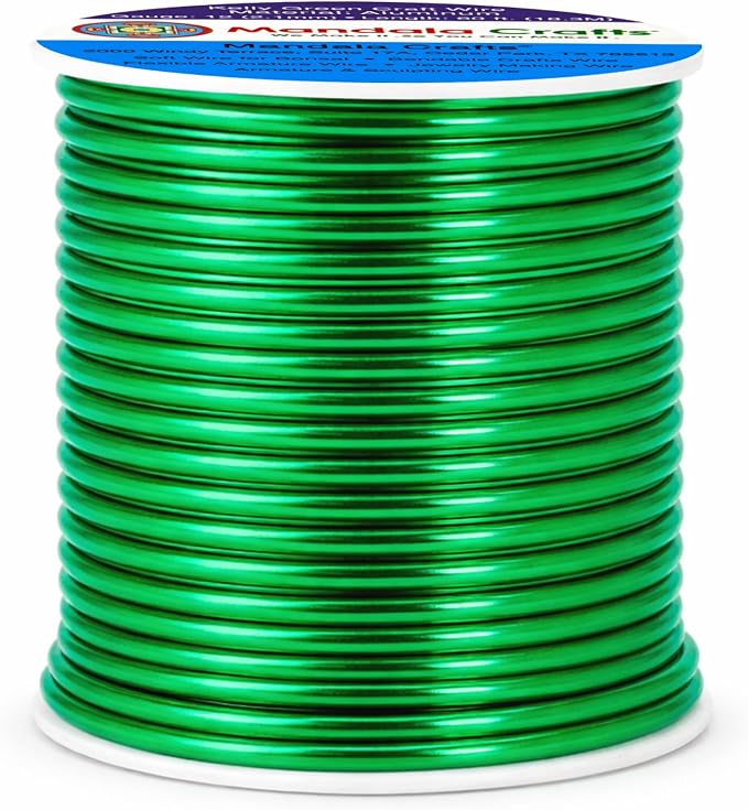 Mandala Crafts 12 Gauge Kelly Green Anodized Aluminum Craft Wire, 60 FT | - Image 2