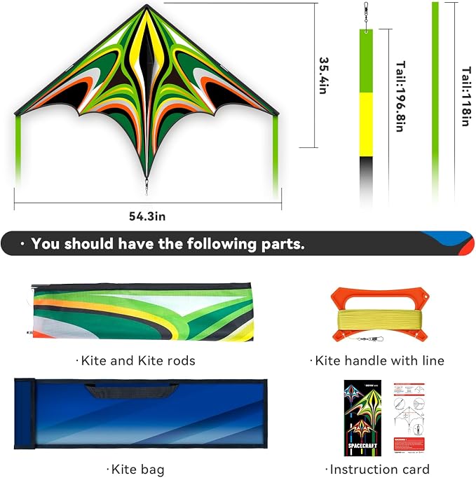 Kite, Large Delta Kites for Kids and Adults, Durable Multifunctional Beach Kite - Image 2