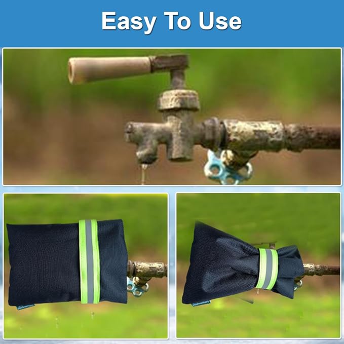 The Original Pipe Insulation Cover (5˚F) Winter Pipe Insulation (UV-Coated),Pump Cover, Sprinkler Irrigation Valve Cover, Backflow Preventer Freeze Protection (Faucet Covers (Cotton)) - 1 Pair