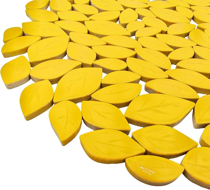 500g/1.1lb Leaf-Shaped Ceramic Mosaic Tiles, Ceramic Mosaic Pieces - Image 7