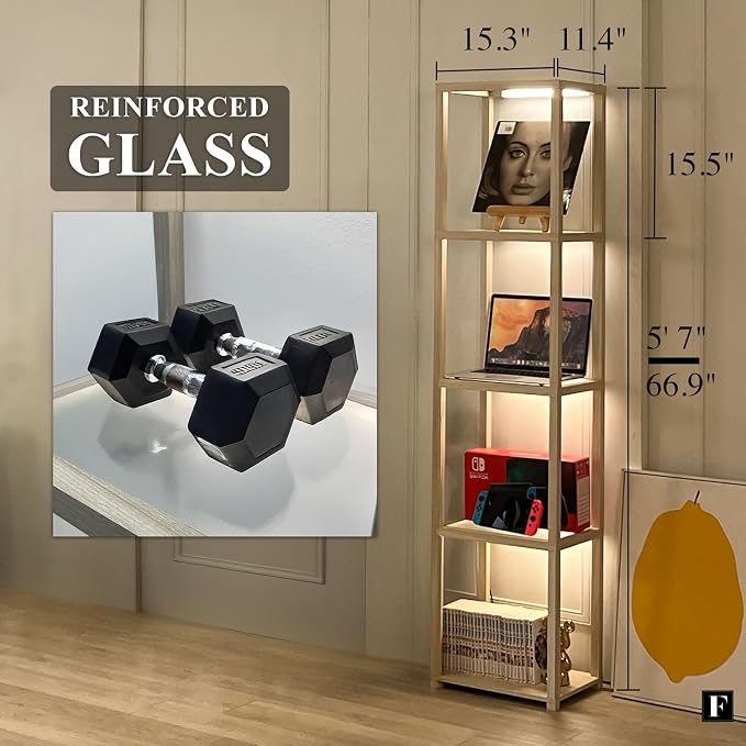 FENLO LED Display Shelf Unit – Dimmable Lighted Furniture - Image 2