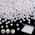 BONNY BOXX 500pcs 8mm Acrylic Faceted Round Crystal Beads White AB Loose Spacer by BONNY+BOXX