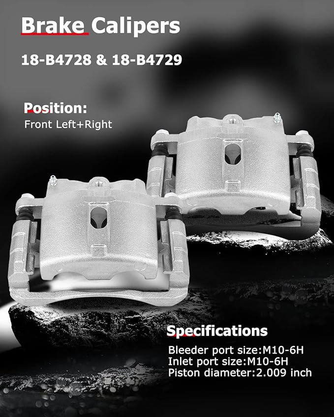 cciyu 18-B4729 18-B4728 Front Left & Right Brake Calipers w/Bracket For Cadillac 2002-2006,For Chevy 1999-2008,For GMC 1999-2008