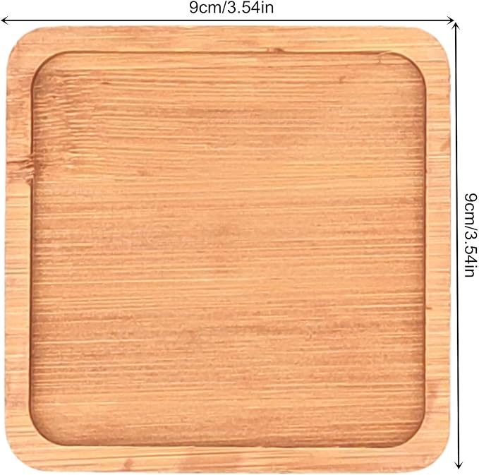 4PCS Mosaic Bamboo Coasters for Crafts, Blank Base Trays, Drinking Cup Coaster - Image 2