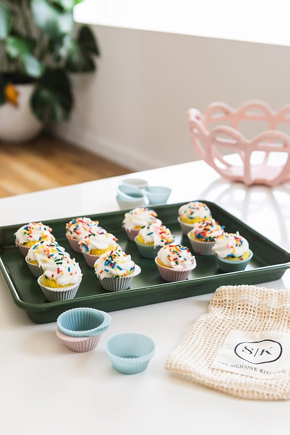 The Silicone Kitchen Reusable Silicone Baking Cups Gift Set Bundle, 24 Regular - Image 7