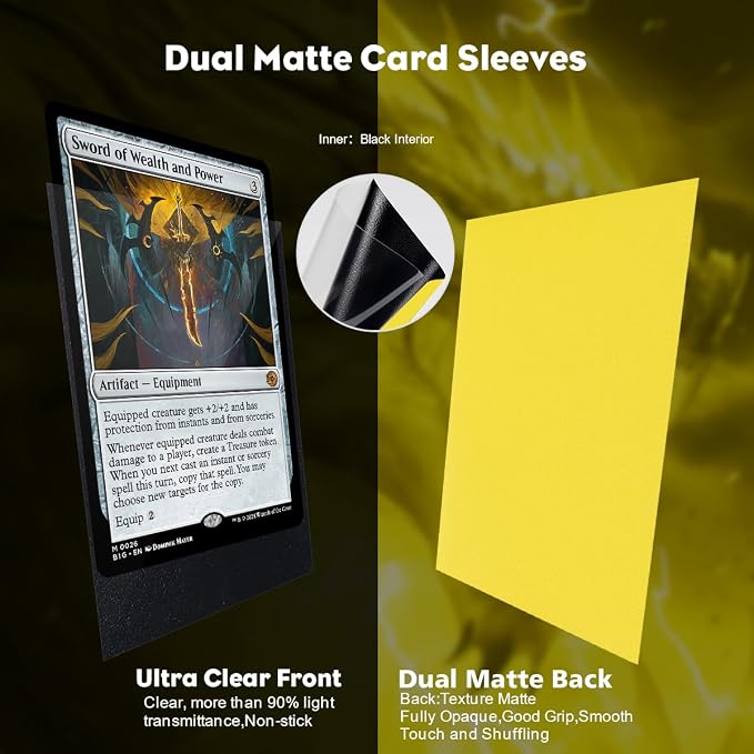 Lightning Yellow Dual Matte Card Sleeves, Katomula Card Sleeves - Image 3