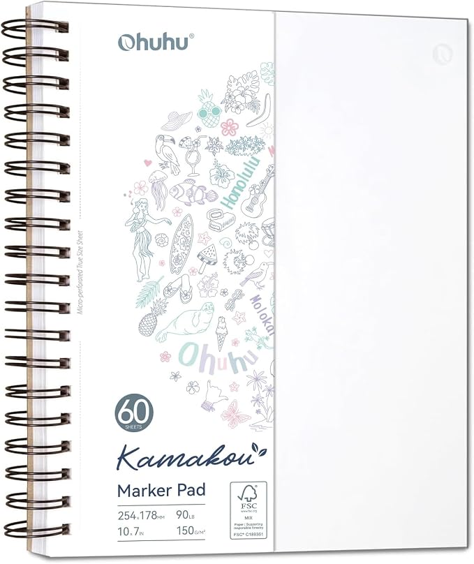 Ohuhu Double-Sided Marker Pad Art Sketchbook Bleedproof by Ohuhu