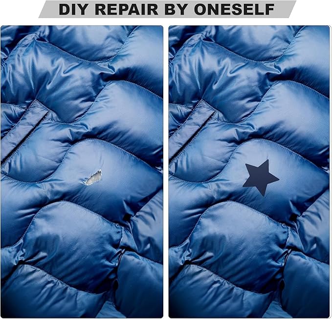 8-Piece Green Nylon Fabric Repair Patch Kit - Self-Adhesive, Waterproof, Lightweight - 7.87 x 5.9 Inch - For Clothing, Down Jacket, Tent, Bag