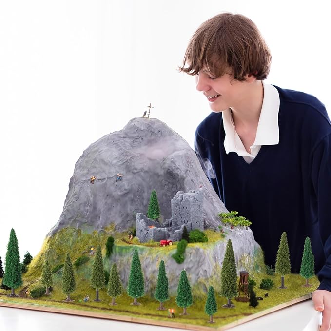 Skylety 35 Pieces Model Trees 6.3-1.2 Inch Mixed Miniature Trees Diorama - Image 5