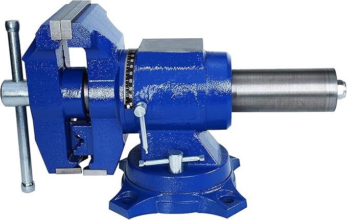 Rolin Vise 5 Inch Multi-Function Vises With Anvil Blue Bench Vise Heavy Duty Tools 360 Degree Swivel Base