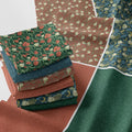 Floral Patchwork Fabric Panel 100x155 cm – 100% Cotton Satin, 6 Coordinated by FabricsTown
