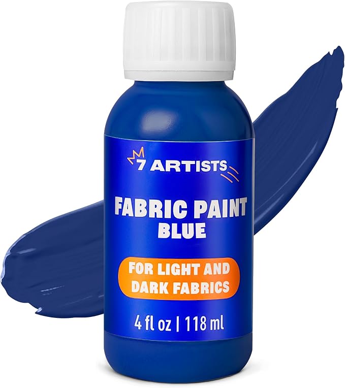 Blue Fabric Paint 4 fl. oz – Permanent Fabric Paint Blue by 7+Artists