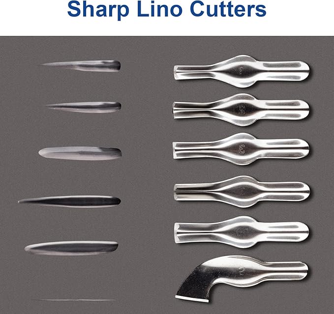 Falling in Art Linoleum Block Cutters - 6 Different Shaped Lino Cutters, Assorted Blades for Printmaking, Precision Carvings(2 Set)