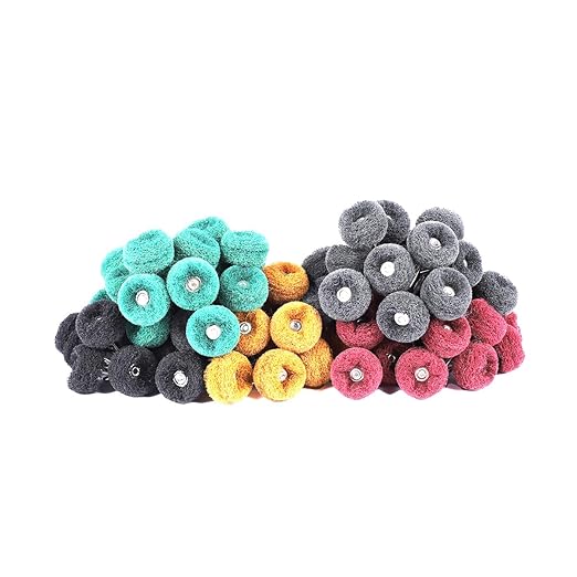 100Pcs Upgrades Abrasive Buffing Wheels,Wheels Burr for Rotary Tools-1/8(3mm) Shank,Rust Removal, Polishing.20Pcs Each