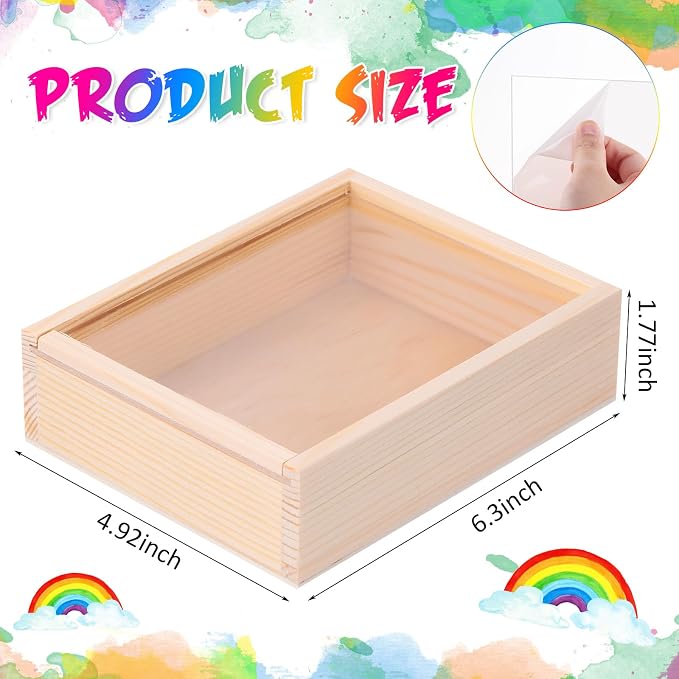 Thyle 12 Pcs Unfinished Wood Display Boxes - Image 2