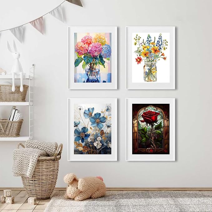 4 Pack Flower Cross Stitch Kits - Image 4