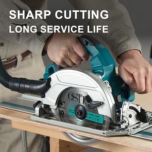 6-1/2 Inch Circular Saw Blade 40-Tooth & 60-Tooth, 5/8 Inch Arbor, Alternate Top Bevel Saw Blades for Cutting Wood, 2 Pack