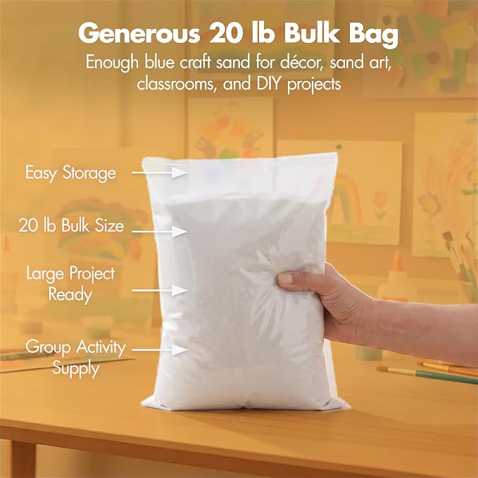 Podzly Decorative Bulk Craft Sand – 20 lb White Fine Grain Sand - Image 2
