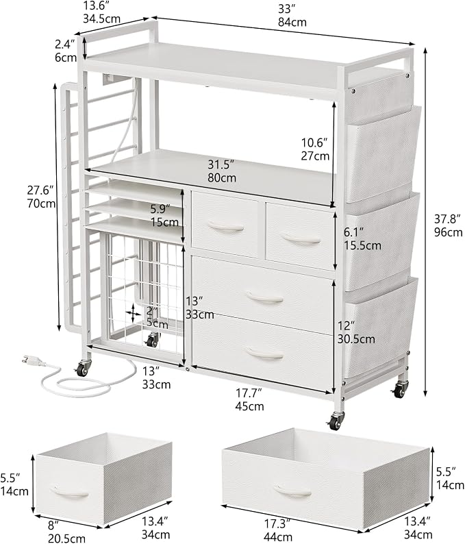 VENNQD Large Craft Organizer and Storage Rolling Cart Compatible - Image 3