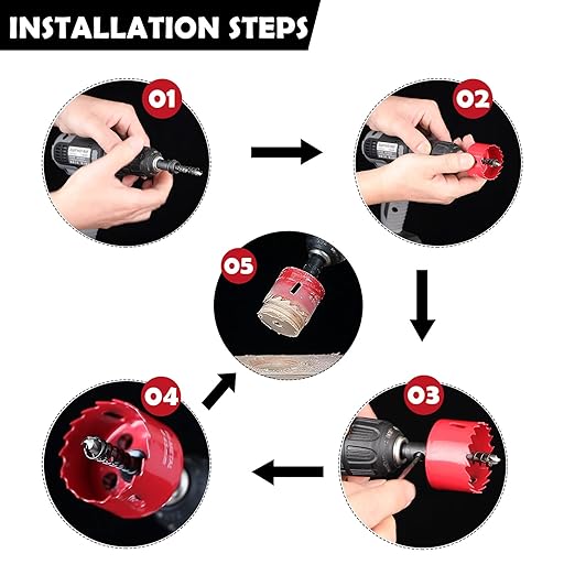 12PCS Bi-Metal Carbide Hole Saw Kit with Drill Bits for Thin Metal and Wood,Cutting Diameter 45/64'' to 2-15/16'',for Gerneral Purpose