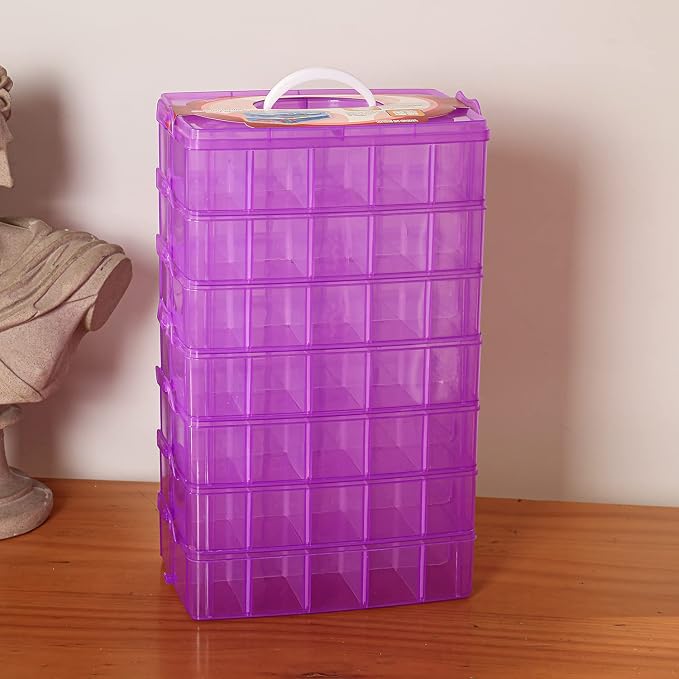 Sooyee 7 Layers Stackable Storage Container, 70 Adjustable Compartments - Image 6