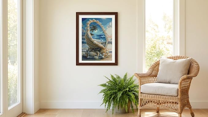 Seashell and Summer Beach Stamped Cross Stitch Kits, Embroidery Starter Kit - Image 6