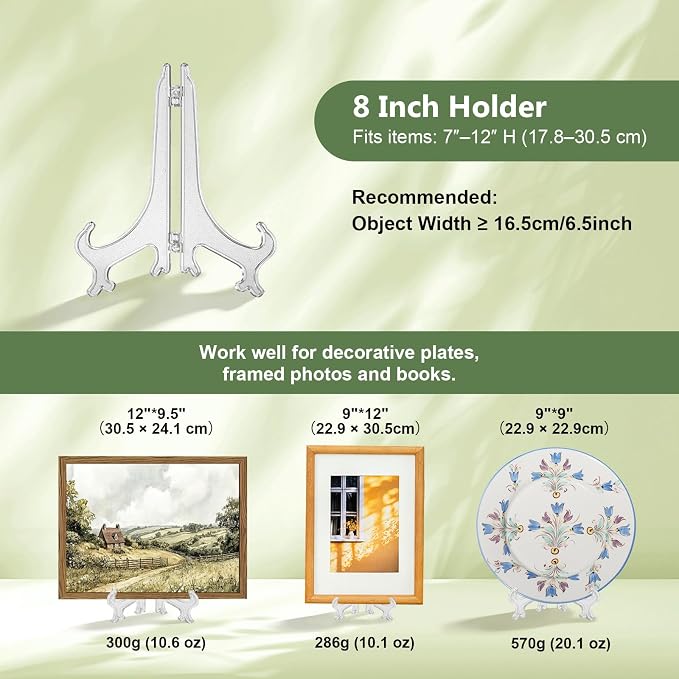 Artliving 8 Inch Clear Plastic Easels or Stand/Plate Holders to Display - Image 3