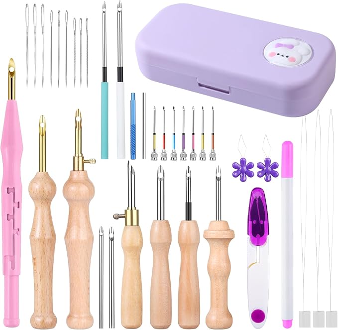 37Pcs Punch Needle Kit, Punch Needle Tools Set by Zuaooz