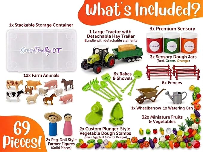 Farm Sensory Dough Kit Non-Toxic Dough - Image 2