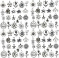 WOCRAFT 120pcs Antique Silver Fower Charm by WOCRAFT