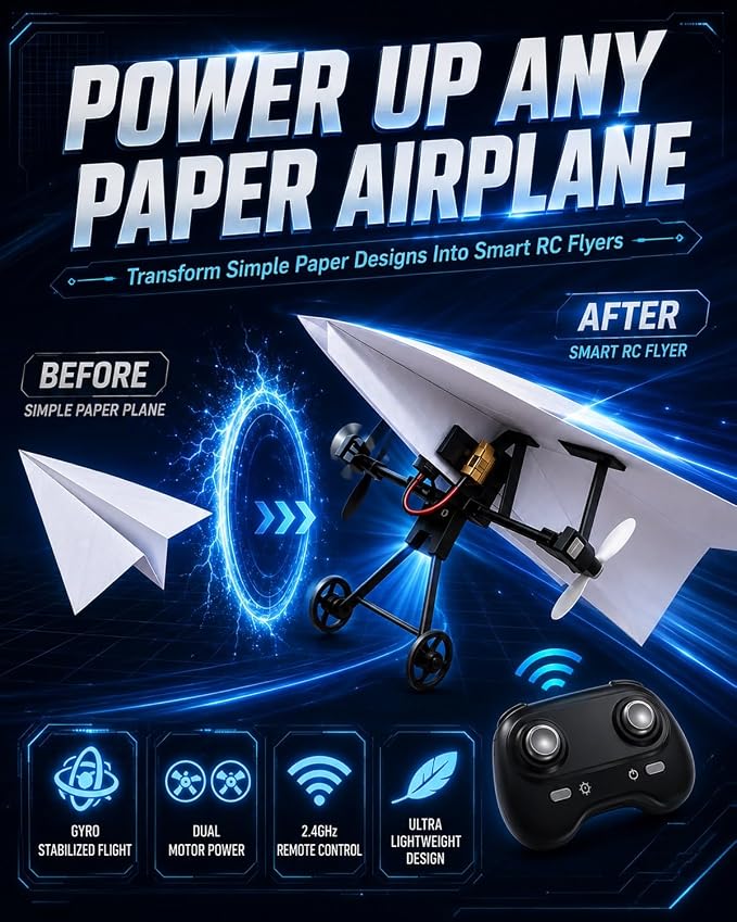 Rc Paper Airplane Motor Kit DIY Model Airplanes Launcher Construction Set - Image 3