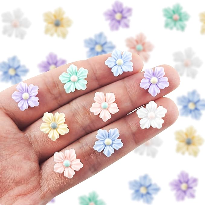 100 Pieces Tiny Flower for Dollhouse Miniatures Resin Things for Crafts Mini - Image 2