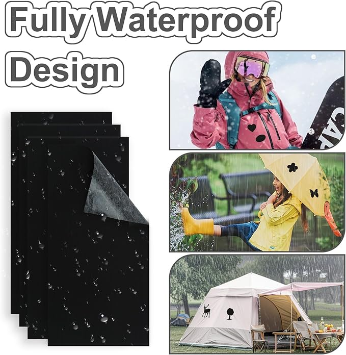 8PCS 7.8x3.9 inch Nylon Repair Patch Self-Adhesive Fabric Patch Down Jacket Repair Patches for Puffer Jackets Tenacious Tape Polyester Waterproof Lightweight Tent Repair Patch Kits for Clothes Bag