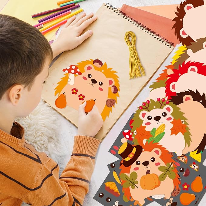 3sscha 40 Packs Fall Hedgehog Craft Kit - Image 4