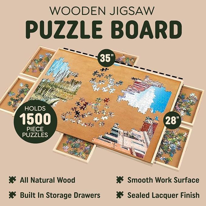 1500 Piece Wooden Jigsaw Puzzle Board - Image 2