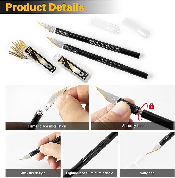 Gomake Exacto Knife Set 2PCS Precision Hobby Knife - Image 2