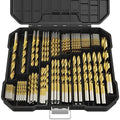 230Pcs Titanium Drill Bit Set, 135 Degree Tip HSS Drill Bit Kits, Sizes from 3/64" to 1/2" for Drilling Soft Metal, Aluminum, Copper, Wood and Plastic, with Plastic Indexed Case for Storage