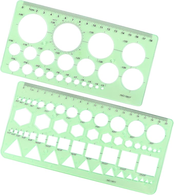 Tamaki Circle Template, Geometric Drawings Stencils, 2 Pack | Scale Drafting by Tamaki